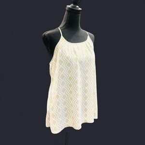 Geometric Patterned Cream Tank Top Large